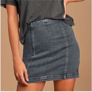 FREE PEOPLE Grey Denim Skirt